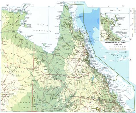 Map of Eastern Australia with cities and towns, rivers and mountains.